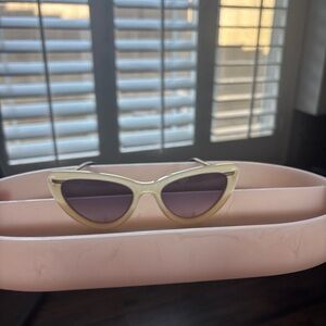 Derek Lam Cream Cat-Eye Sunglasses